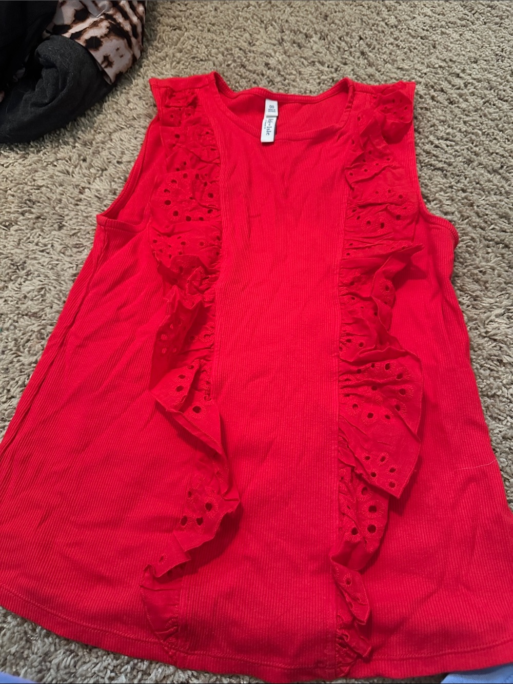 torrid Red Ruffle Eyelet Tank Top